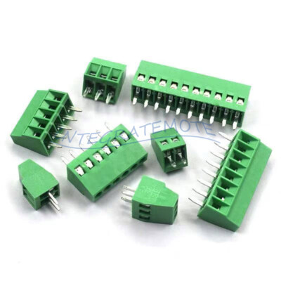10pcs 2.54mm PCB Mini Screw Terminal Blocks Connector for Wires 2P~8P Terminal