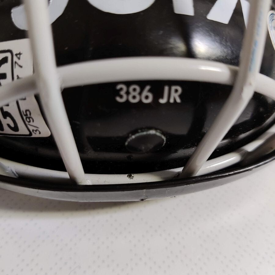 Vintage JOFA Hockey white face cage Mask 386 JR straps + hinges mount