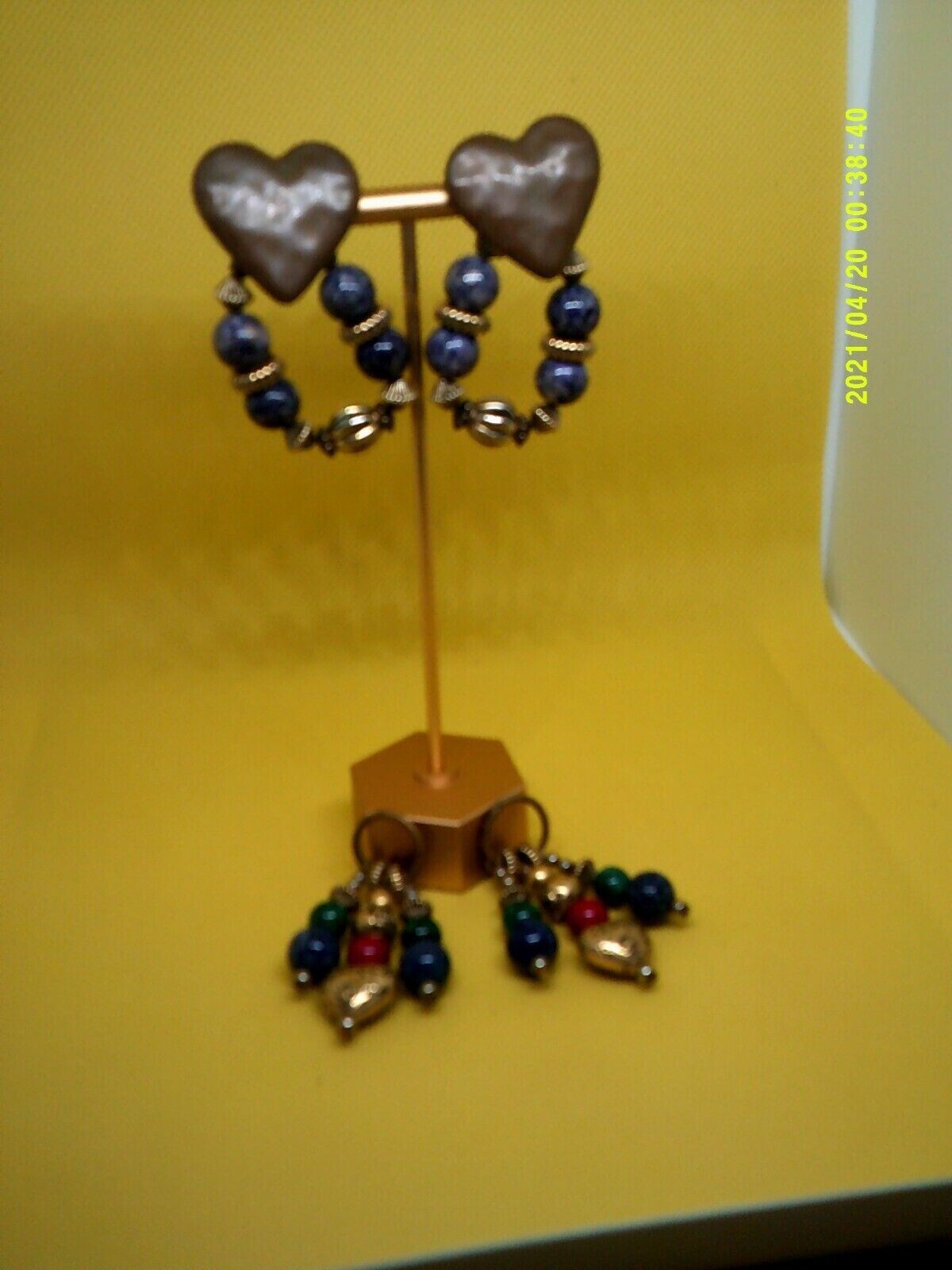 HEART INTERCHANGEABLE DANGLE CLIP EARRINGS FOUR (… - image 1