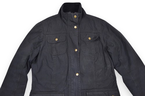 Women's Barbour Ruskin Wax Jacket William Morris Black England Classic Size 12 - Picture 6 of 18