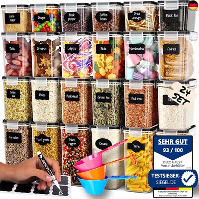 Deco haus  Set of 24 Storage Containers with Lids, Airtight Kitchen 