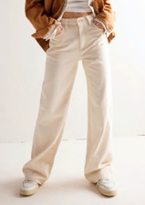 NEW FREE PEOPLE WE THE FREE ECRU TINSLEY BAGGY HIGH RISE STRAIGHT LEG JEANS 32