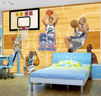 3D Basketball Game KEP4325 Wallpaper Mural Self-adhesive Removable Sticker Kay
