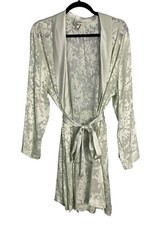 VTG 90s Y2K Green Velvet Raised Neiman Marcus Sheer Robe Womens Peignoir