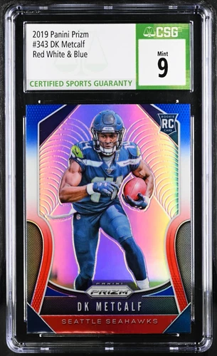 2019 Panini Prizm #343 DK Metcalf RC Red White & Blue CSG 9 Mint