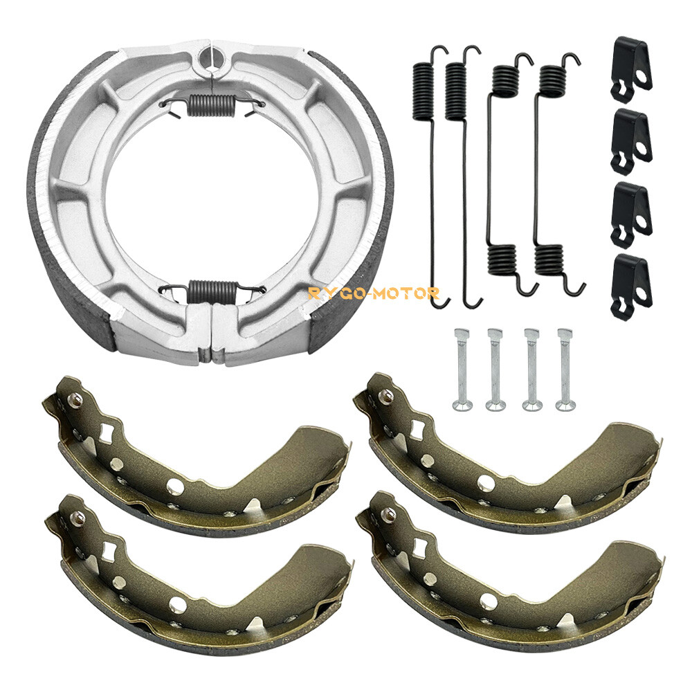 Front & Rear Brake Shoe Kit For Suzuki King Quad 250/300 ATV (1991-2001) - Includes Springs