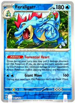 Pokemon - Feraligatr ⚡ 041/162 ⚡Reverse Holo Rare - Temporal