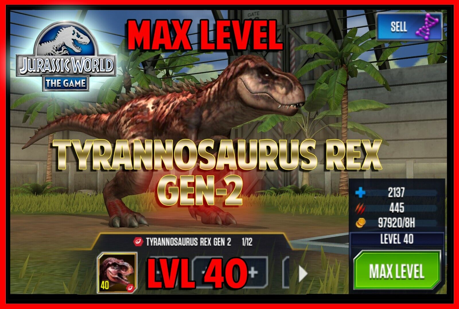 Jurassic World The Game IOS Android B-DNA 99,999,999 + 2 Max level