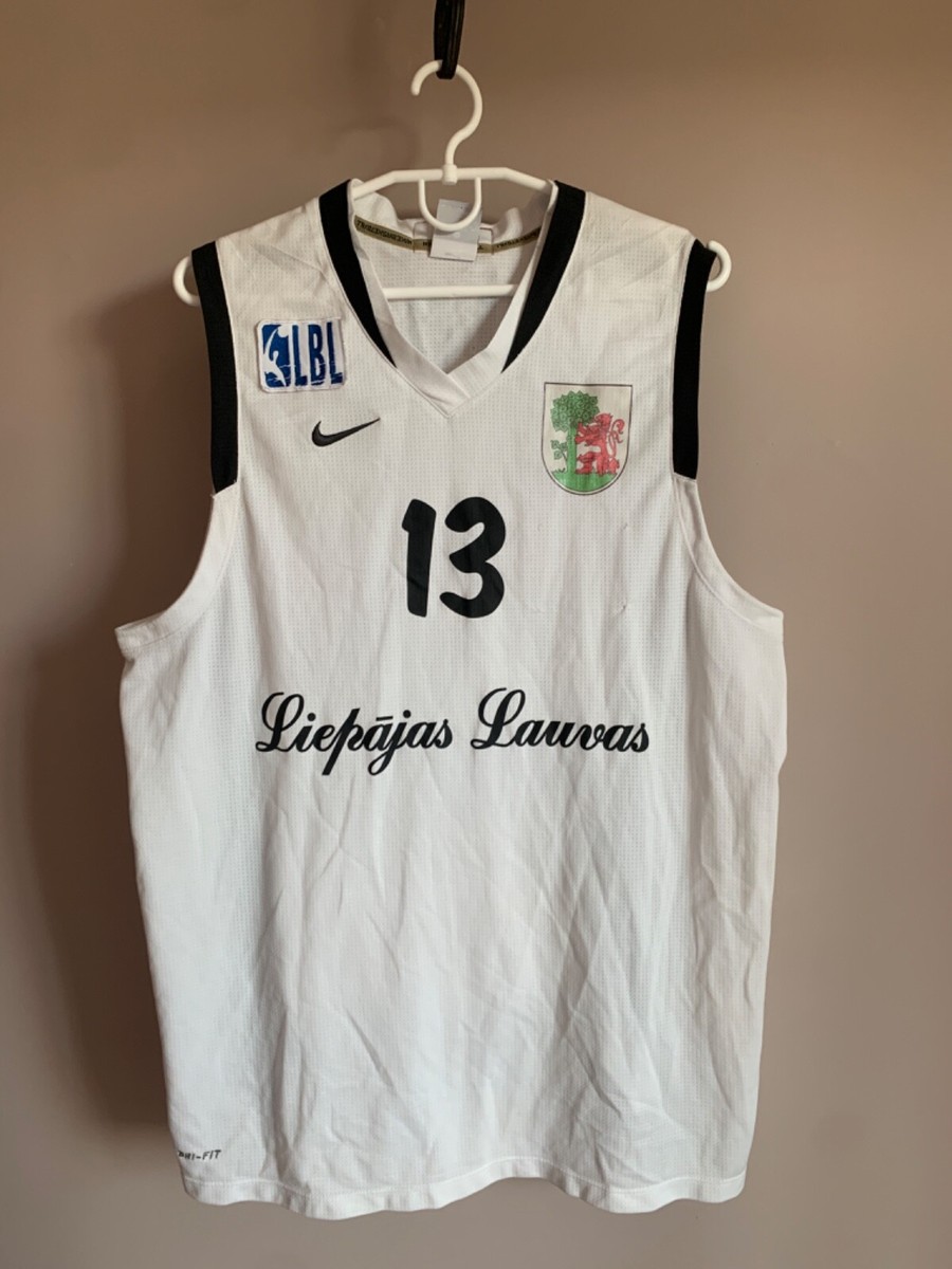 Liepajas Lauvas Latvia Home Basketball Jersey Nike Shirt Size XL