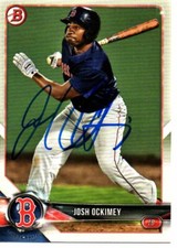 Josh Ockimey Boston Red Sox 2018 Bowman Signed Card