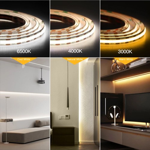 USB 5V COB LED Strip 8mm Cuttable Dimmable Tape Light Warm White For PC TV - Picture 4 of 15