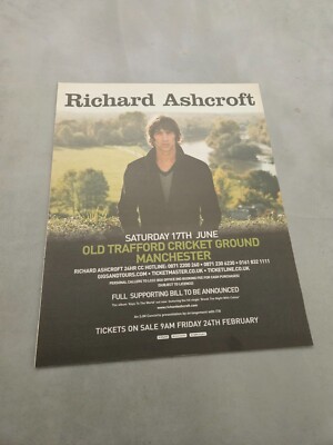 TPEEP307 MAGAZINE ADVERT 13X10'' RICHARD ASHCROFT - OLD TRAFFIC CRICKET GROUND 