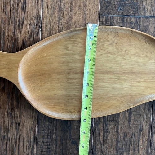 Bandeja para servir MCM Monkey Pod madera en forma de hoja vintage playa fiesta barbacoa - Imagen 5 de 6