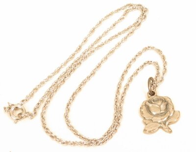 Vintage Sterling Silver Rose Virgin Mary Catholic Medal Necklace*18'' CaCo 925