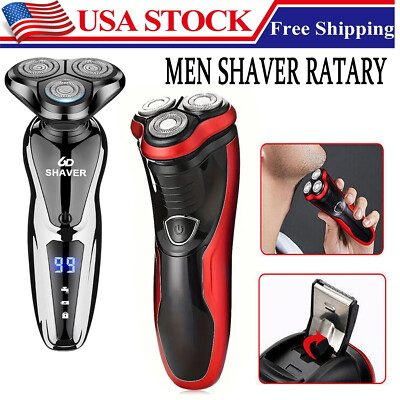 Men's Razor Rotary Waterproof Electric Shaver Pop-Up Trimmer Wet Dry Cordless US