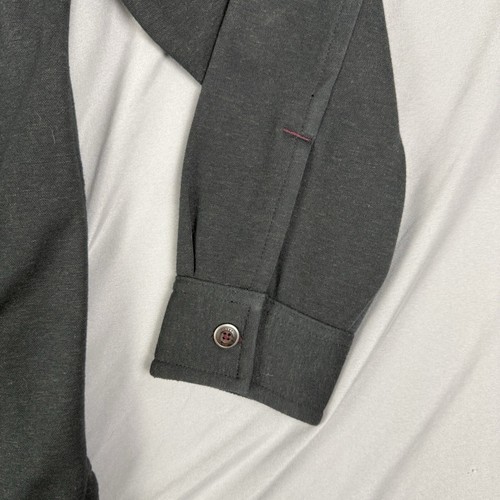 Camicia di flanella Tommy Bahama uomo M grigia camicia giacca foderata in pile bottoni flanella - Foto 4 di 11