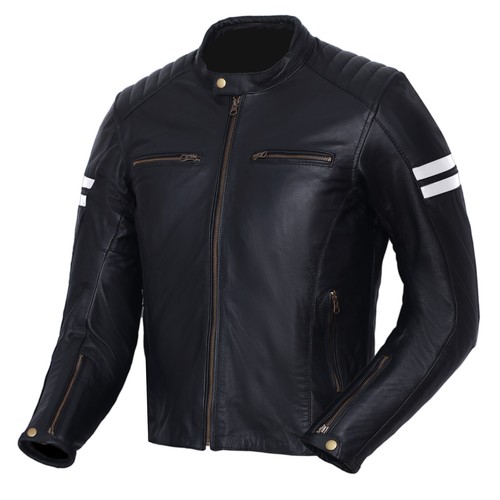 Chaquetas/abrigo extraíble de cuero de vaca 100 % cuero de vaca real para motocicleta Touring CE - Imagen 28 de 28