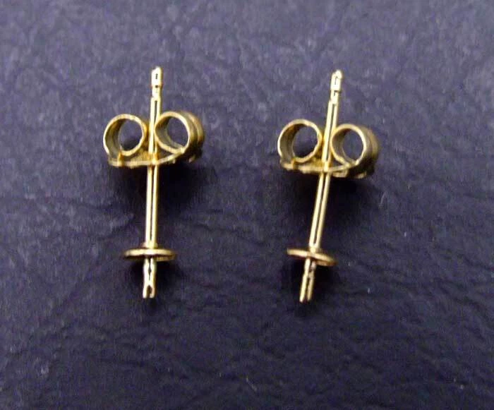 1 Pair 0.4 12mm 14K Gold Earring Finder Back Stud Accessories Jewelry Making