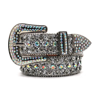 Punk Rock Rhinestone Belts Women Western  Crystal Studded Diamond Bing Belts