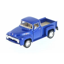 5385 )1956 Ford F-100 PickUp Truck, BLUE. Diecast Model Toy Car, 5", 1/38 