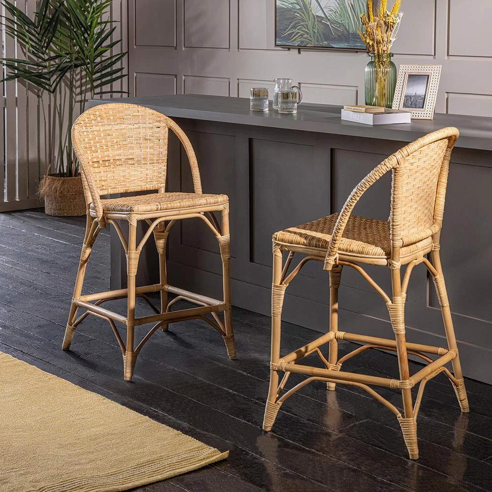 Rattan stools counter deals