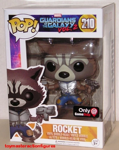 FUNKO POP Marvel GUARDIANS OF THE GALAXY VOL 2 ROCKET #210 GAMESTOP EXC In Stock
