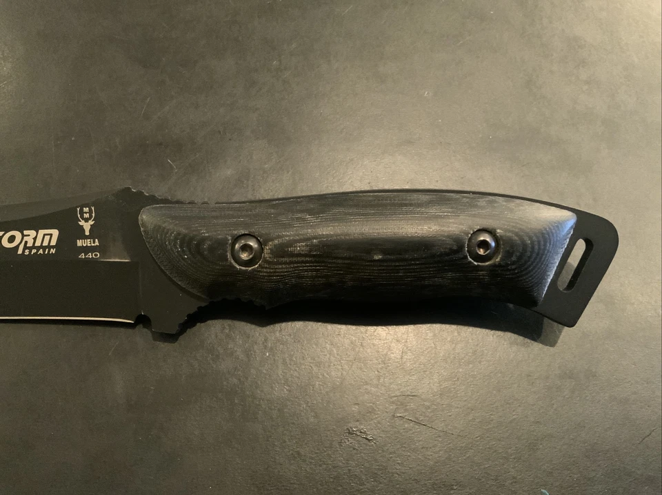 Cuchillos tácticos Muela Spain Storm cuchillo de hoja fija negro con funda Foto 3 de 4