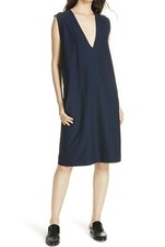 Eileen Fisher Deep V-Neck Knee Length Shift Dress Size Small