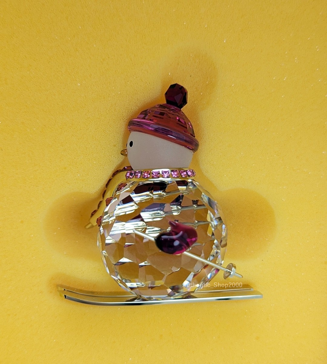 New 100% SWAROVSKI Pink Holiday Cheers Dulcis Christmas Snowman