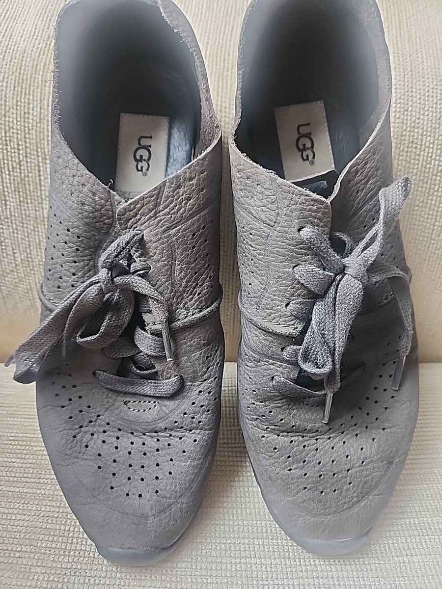 UGG Treadlite Gray Suede Lace Sneakers Shoes Women’s Size Style 1016674