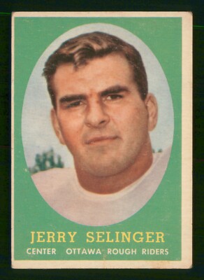 JERRY SELINGER 1958 TOPPS CFL 58 NO 43 VG+/VGEX 20947 | eBay