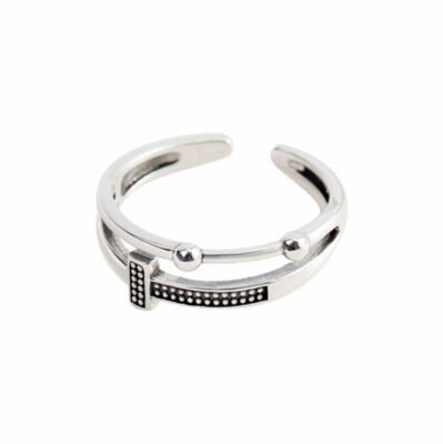 Solid 925 Sterling SILVER TOE Ring Adjustable Star Black T Knuckle Top ...