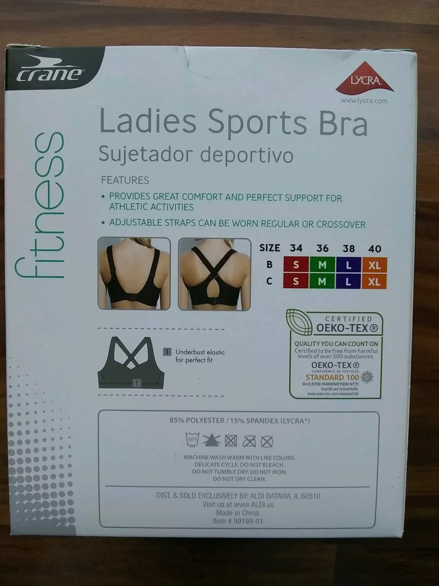 Sujetador deportivo Crane Fitness Aldi para damas negro talla pequeña nuevo  con etiquetas cómodo nuevo envío rápido