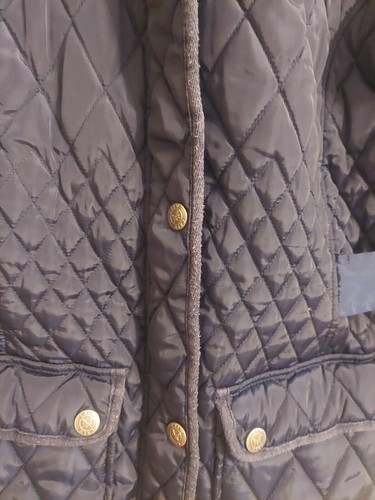 Ladies Crew Clothing quilted dark blue coat size 8 - Picture 4 of 13