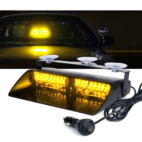 16 LED Strobe Light Interior Dash Windshield Amber White - Bild 13 von 15