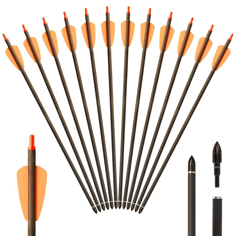 7.5""/15"" Archery Hunter Bolts Carbon Arrows for Outdoor Hunting Shooting Target