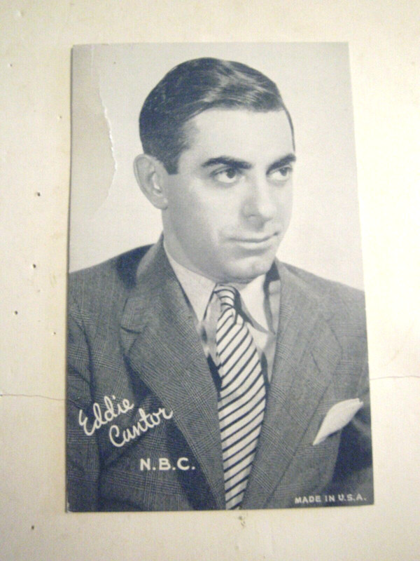 EDDIE CANTOR  COMEDIAN  ACTOR  SINGER EXHIBIT SUPPLY-PENNY ARCADE CARD 1907-1953