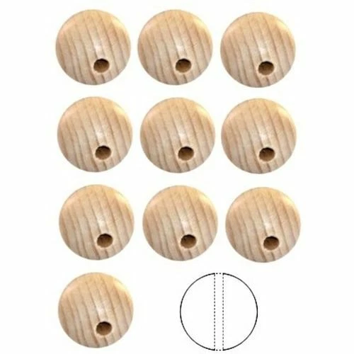 GENERICO 10 Sfere in legno di cm 4 con foro passante - Palle grezze forate - Da decorare