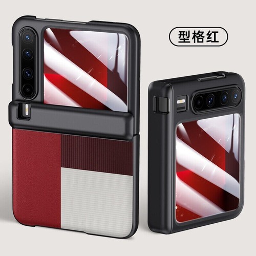 For Huawei Pura X, Luxury Hinge Hybrid Armor Leather Cover Glass Film Case - Picture 17 of 17