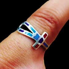 UNIQUE Handmade Silver Ring Band "Ancient Egyptian Ankh Cross Key"...VERY CUTE
