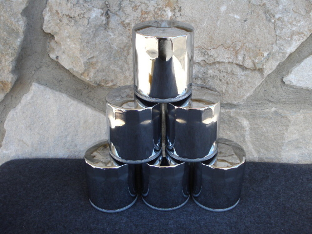 LOT 6 CHROME LONG OIL FILTERS HARLEY EVO BIG TWIN SPORTSTER REPL