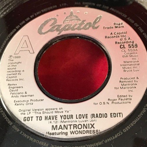 MANTRONIX FEATURING WONDRESS Got To Have Your Love 1989 UK 7" vinyl single 45 - Picture 4 of 4