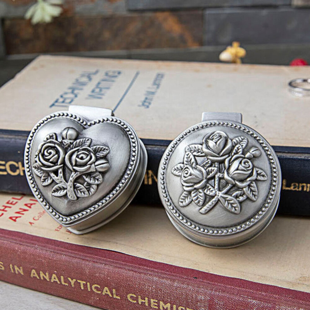 Vintage Trinket Valentine S Jewelry Organizer Metal Storage Box eBay