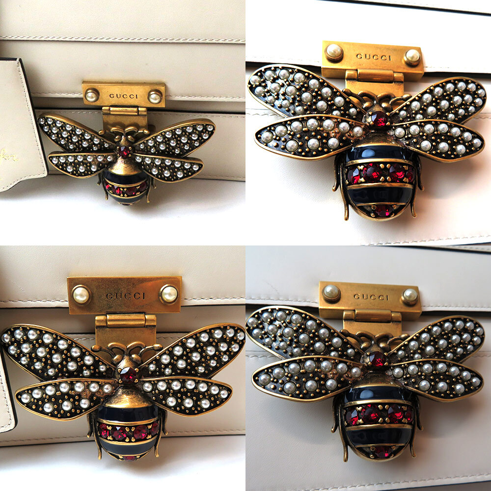 GUCCI Shoulder Bag Queen Margaret Bee Ivory Red Navy Blue 476542  