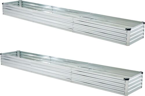 New-10x2x1ft(2 Pack) Galvanized Raised Garden Bed,Outdoor Planter Box Metal Pati