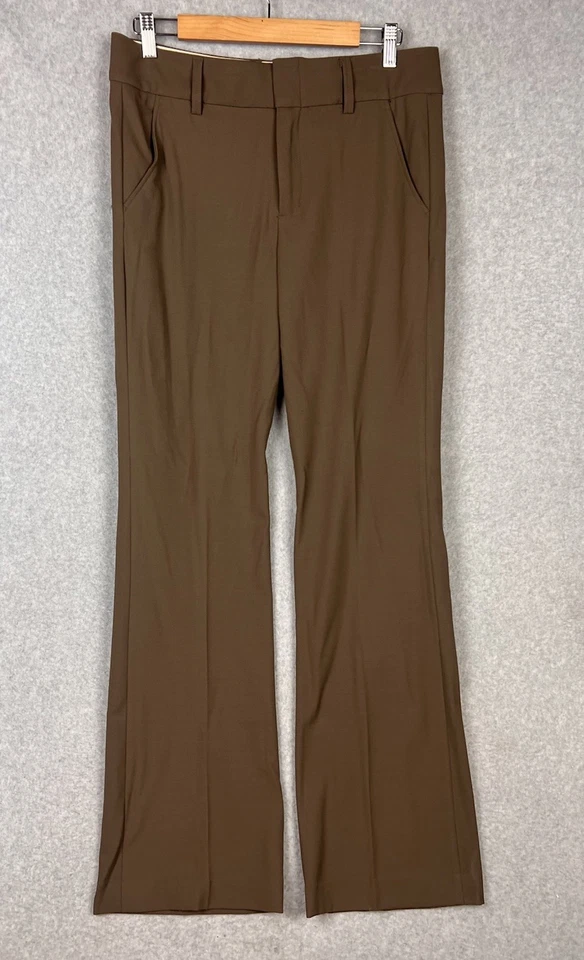 Pantalones de vestir Vince mezcla de lana para mujer 10 marrón tiro bajo pantalones para mujer 33X33 Foto 4 de 4
