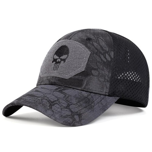 Totenkopf Tactical Airsoft Cap verstellbar atmungsaktiv Sonnenblende Trucker Mesh Jagd - Bild 8 von 27