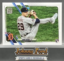 Tarik Skubal 2021 Topps Foto Variación Leg Up Novato #92 Tigres de Detroit