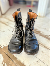 Trippen Mens Boots size 10/44 Black 7 Hole hand made