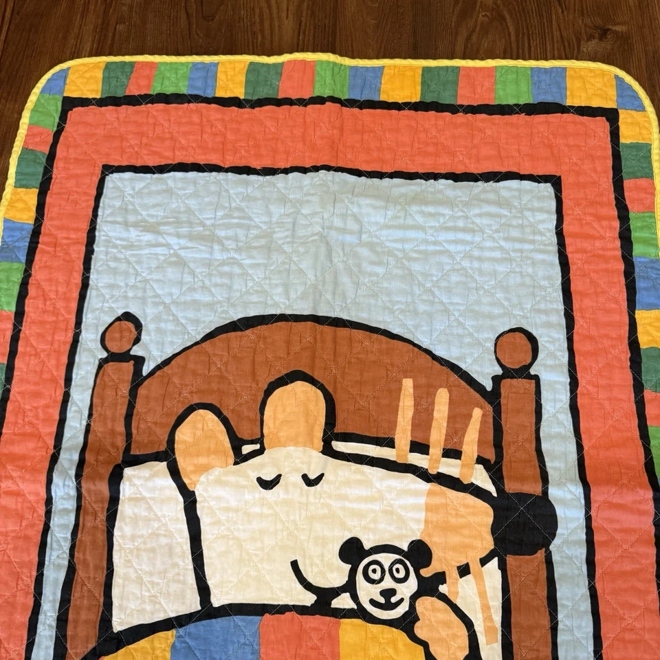 Vintage Ultra RARE Maisy’s Bedtime By Lucy Cousins Quilt Baby Blanket Size 44x33 - Image 2 of 4
